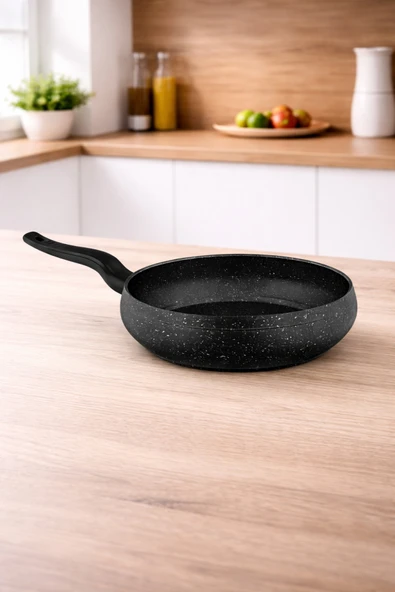 LAVONNI Granit Pro 28 Cm Güveç Tava Siyah Bakalit Saplı Yanmaz Yapışmaz ürün görseli 1