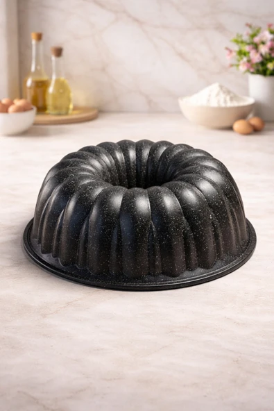 LAVONNI PureBake Dilimli Granit Kek Kalıbı – Yapışmaz Döküm Kek Kalıbı Siyah ürün görseli 1