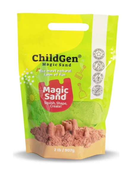 Childgen Doğal Oyun Kumu Refill Paket 907gr - Yeşil ürün görseli 1