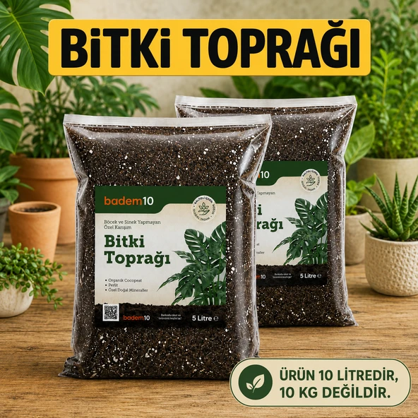 (10 LİTRE) Organik Cocopeat Perlit Pomza Karışımlı Genel Bitki Kullanıma Uygun Bitki Toprağı Toprak ürün görseli 1