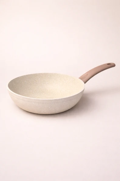 LAVONNI ChefMaster 28 Cm Granit Wok Tava Cappucıno Yanmaz Yapışmaz ürün görseli 1