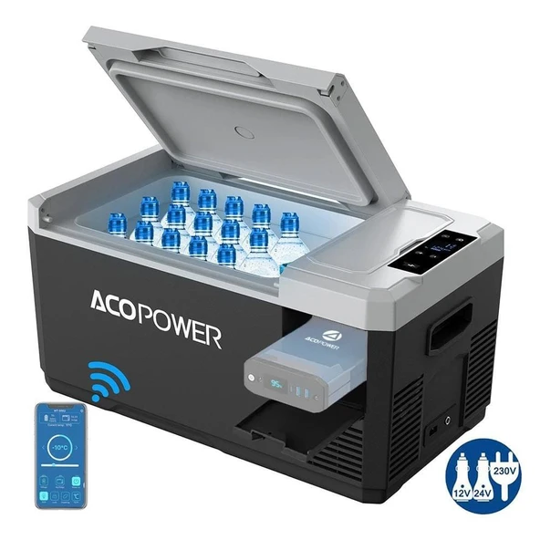 Acopower V18 12/24/220Volt 18Litre Kompresörlü Outdoor Oto Buzdolabı (Akü Dahil Değildir) ürün görseli 1