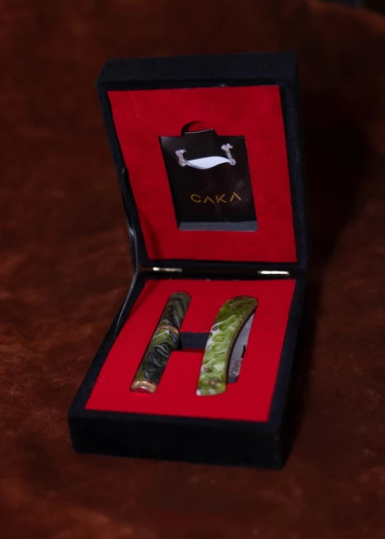 Caka Origin Origin - Bıçak Çakmak Seti - Koyu Yeşil - Resim 4