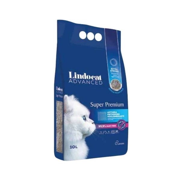 Lindocat Super Premium Extra Güçlü Topaklanan Pudra Kokulu Kedi Kumu 10L ürün görseli 1