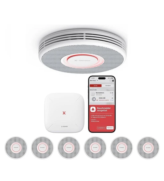 X-Sense XS0B-MR İkazlı Duman Dedektörü SBS50 Baz İstasyonlu,Kablosuz, Yangın Alarm SETİ Wi Fi li(6 Adet XS0B-MR Duman Dedektörü+1 Adet SBS50 Baz İstasyonu) ürün görseli 1