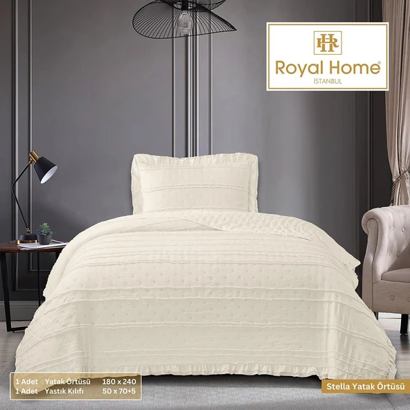 Royal Home Tek Kişilik Stella Ruffle Yatak Örtüsü ürün görseli 1