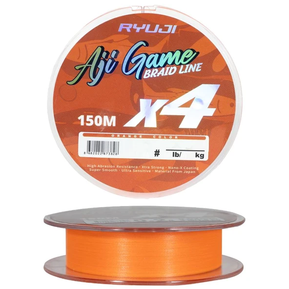 Ryuji Aji Game 4x 150m Orange LRF İp Misina  0,25pe 0,03mm 2,5 kg ürün görseli 1