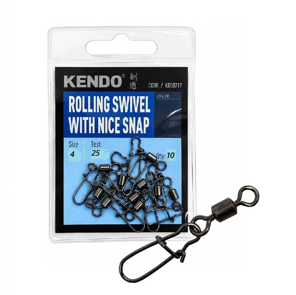 Kendo Rolling Swivel Snap Klipsli Fırdöndü No:4 (10'lu Paket) ürün görseli 1