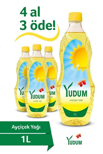Ayçiçek Yağı 1 Lt 4 Adet (Toplam 4 LİTRE) ürün görseli 1