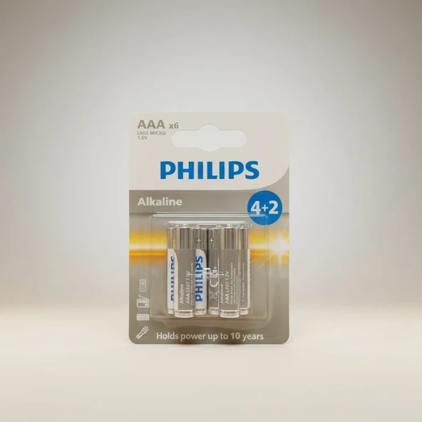 Philips 4+2 Kumanda Pili Alkaline AAA ürün görseli 1