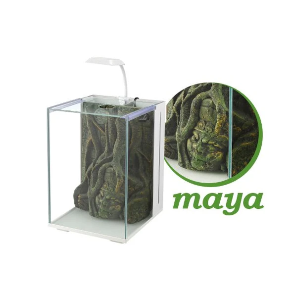 Nubios Nano Akvaryum Maya Dekorlu Beyaz 20x22x29Cm ürün görseli 1