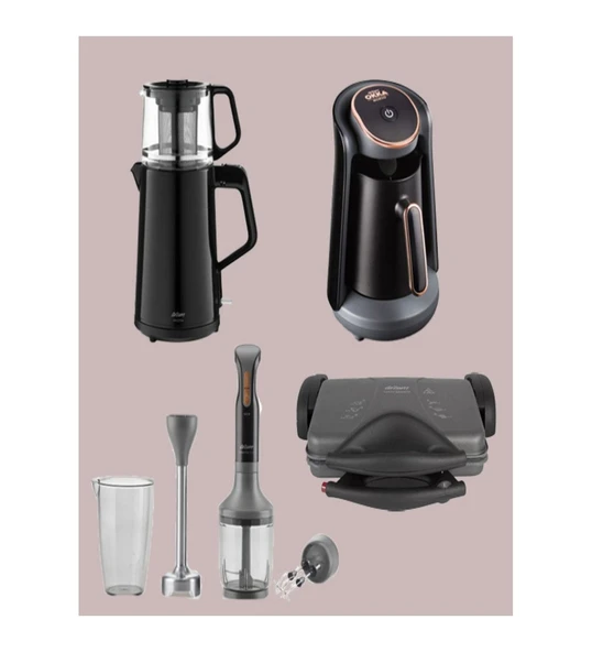 Arzum Siyah 9027 Pro Blacklıne Eco Set Sıyah 3 Yıl Resmi Distribütör Garantili 4'lu ürün görseli 1