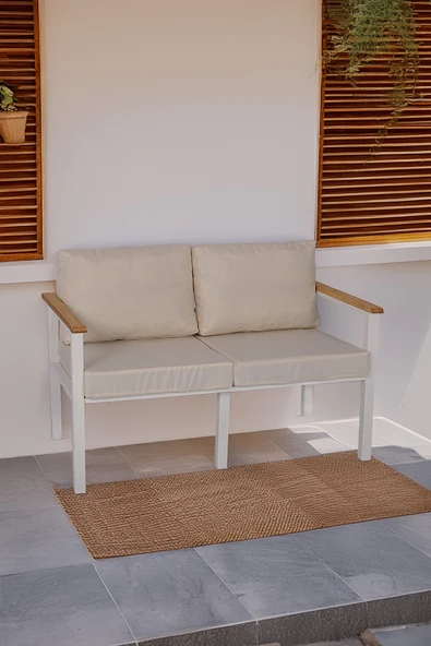 NEOKAS Metal Bahçe Oturma Grubu, 1 Adet ikili Koltuk Balkon Takımı, Kafe Koltuğu, Bekleme Alanı Koltuğu, ürün görseli 1