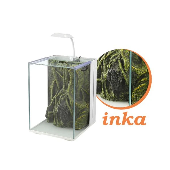 Nubios Nano Akvaryum Inca Dekorlu Beyaz 20x22x29Cm ürün görseli 1