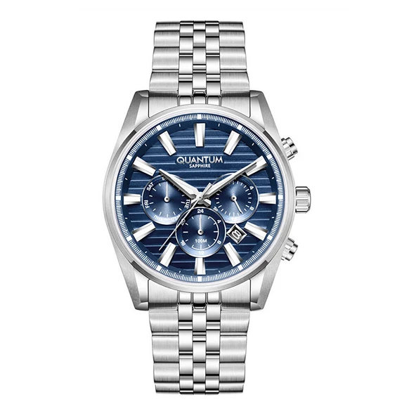 Quantum PWG1194.390 Quartz Çelik Gri Lacivert Kadran Safir 42 mm Erkek Kol Saati ürün görseli 1