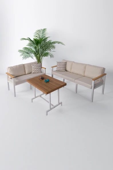 NEOKAS  Balkon Mobilyası, Bahçe Takımı, Kafe Koltuğu, Bekleme Alanı Koltuğu, 2 + 3 + Masa ürün görseli 1