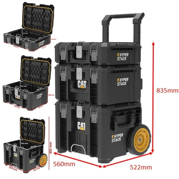 CAT DA41005 HYPER STACK 3’Lü Tekerlekli Kilitli Takım Çantası Seti - Resim 3