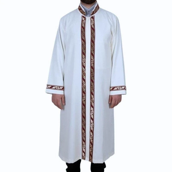 İmam Cübbesi Kırmızı Sırmalı Beyaz Renk ürün görseli 1
