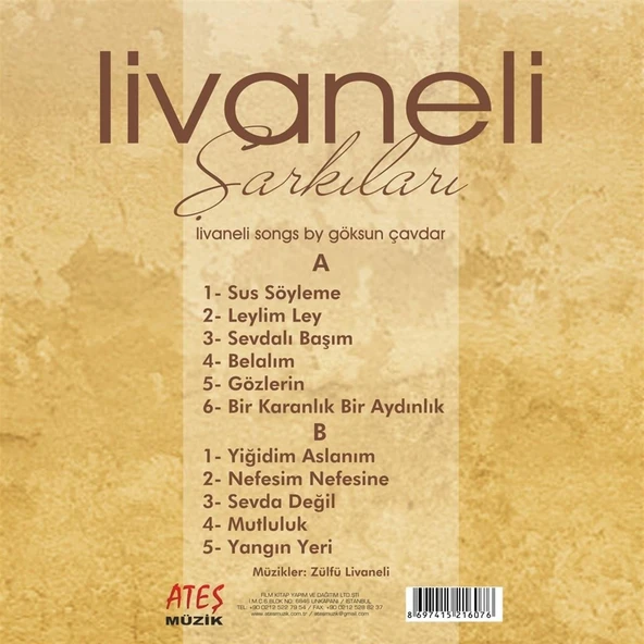 Göksun Çavdar Livaneli Şarkıları - Plak - Resim 2