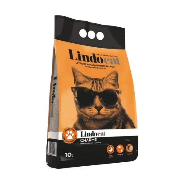 Lindocat Charme Amber Kokulu Kalın Taneli Kedi Kumu 10L ürün görseli 1