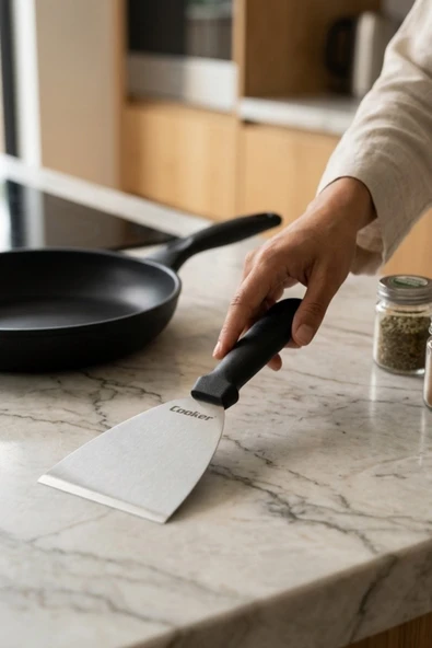 Cooker 10x24 Cm Düz Paslanmaz Çelik Spatula YK1904 ürün görseli 1