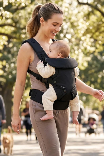 Wellgro Comfy 4 in 1 Bebek Taşıma Kanguru, Siyah ürün görseli 1