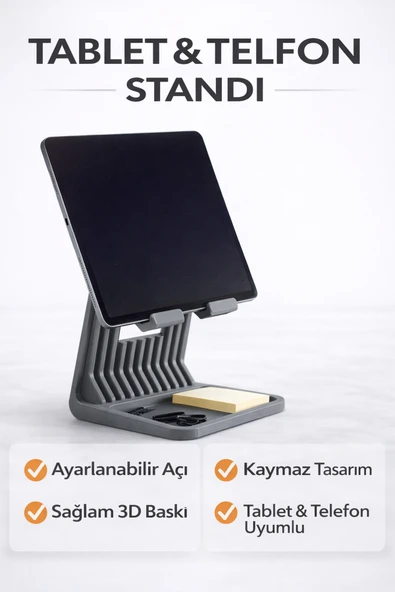 iPad & Tablet Yükseltici Stand – Ergonomik Masaüstü Tablet Tutucu - Resim 3
