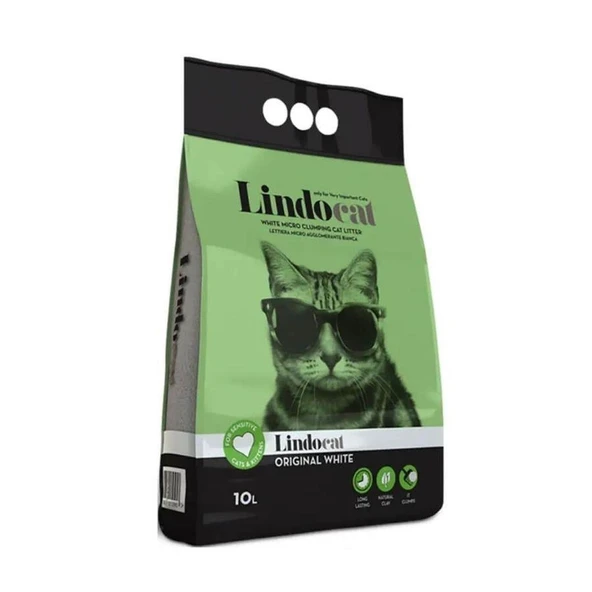 Lindocat Original İnce Taneli Kokusuz Topaklanan Kedi Kumu 10L ürün görseli 1