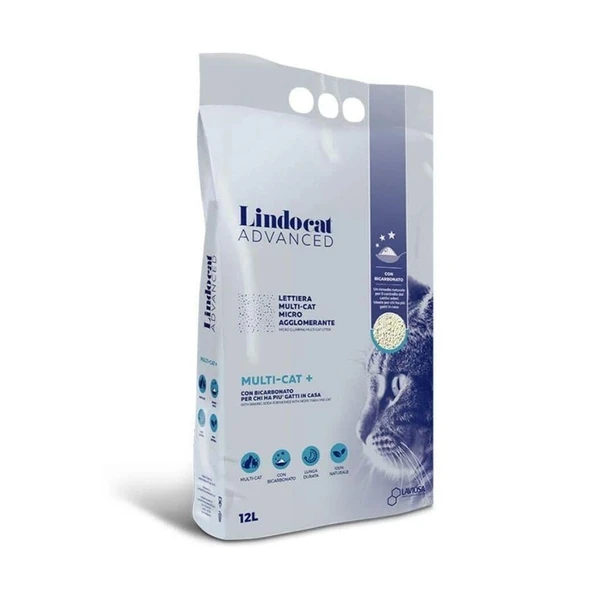 Lindocat Advanced Multicat Koku Önleyici & Ekstra Güçlü Topaklanan Kedi Kumu 12L ürün görseli 1