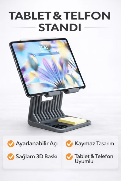 iPad & Tablet Yükseltici Stand – Ergonomik Masaüstü Tablet Tutucu ürün görseli 1