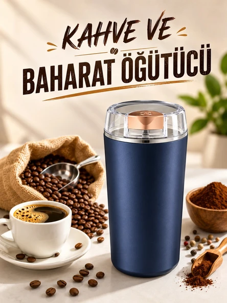 Otomatik Kahve ve Baharat Öğütücü Kolay Ve Taşınabilir Paslanmaz Çelik ürün görseli 1