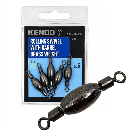 Kendo Rolling Swivel With Barrel Brass Weight 4.5Gr NO:1.2 ( Ağırlıklı Fırdöndü) 5 Adet ürün görseli 1