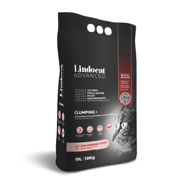 Lindocat Advanced Aktif Karbonlu Ekstra Güçlü Topaklanan Gri Kedi Kumu 10 Kg ürün görseli 1