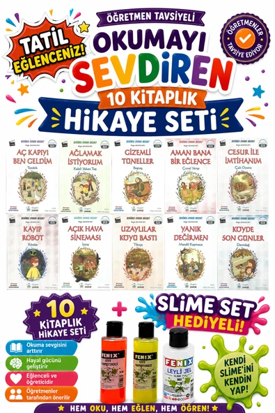 3.Sınıf Öğretmen Tavsiyeli Okumayı Sevdiren 48 Sayfa 10 Kitaplık Hikaye Seti-6 (Slime Set Hediyeli) ürün görseli 1