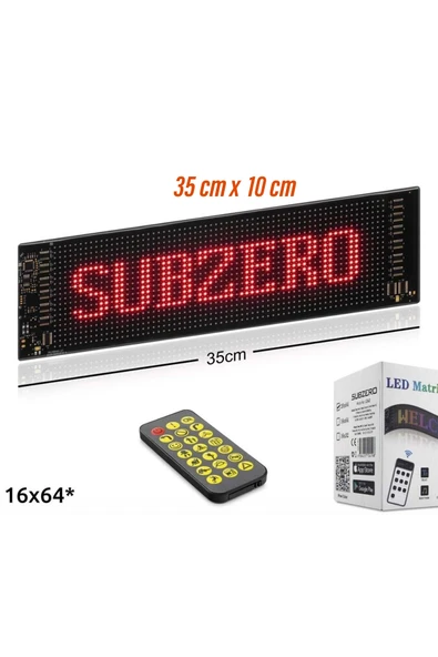 Led Matrix Panel 35cm x 10cm RGB Ekran Kumandalı Telefon Kontrollü Led Ekran Vitrin Kayan Yazı 20x64 ürün görseli 1