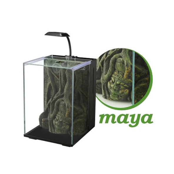 Nubios Nano Akvaryum Maya Dekorlu Siyah 20x22x29Cm ürün görseli 1