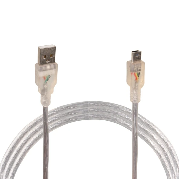 POWERMASTER PM-11937 USB 5 PİN GENİŞ 1.5 METRE ŞEFFAF V3 UÇ KABLO (11937=8861) ürün görseli 1