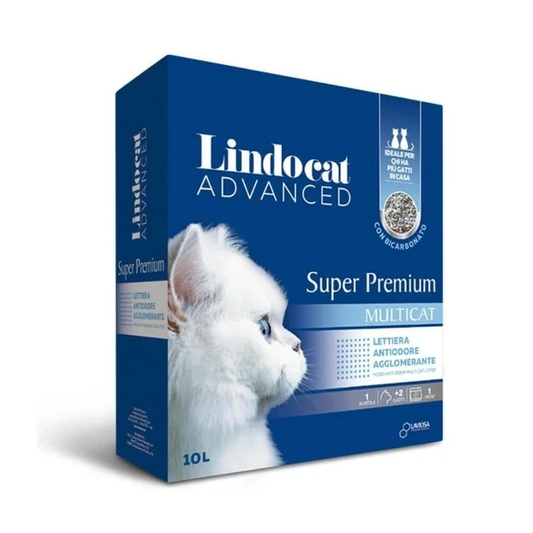 Lindocat Super Premium Multicat Koku Önleyici & Extra Güçlü Topaklanan Kedi Kumu 10L ürün görseli 1