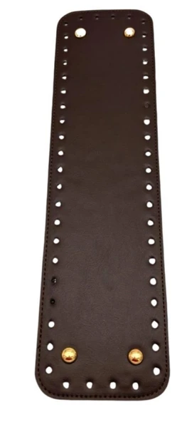 Çanta Aksesuar Suni Deri 37x10 cm Dikdörtgen Çanta Taban Koyu Kahve Renk Light Gold Aparatlı ürün görseli 1
