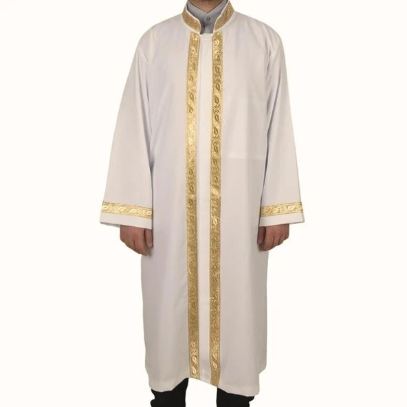 İmam Cübbesi Sarı Sırmalı Krem Renk ürün görseli 1