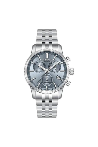Quantum PWG1204.300 Quartz Çelik Gri Mavi Kadran 10 ATM 41 mm Erkek Kol Saati ürün görseli 1