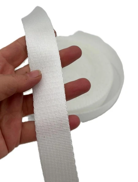 Çanta Aksesuar 3 Cm Polyester Kolon 1 Metre Beyaz ürün görseli 1