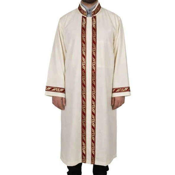 İmam Cübbesi Kırmızı Sırmalı Krem Renk ürün görseli 1