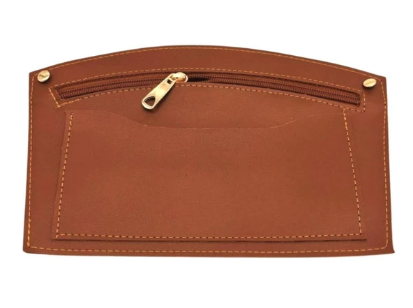 Çanta Aksesuar 24x15 cm Taba  Renk Troklu Suni Deri Cep Light Gold Metalli ürün görseli 1