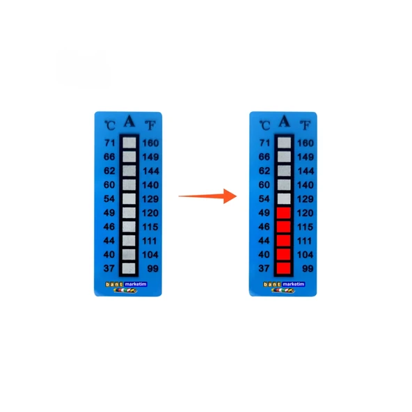 Sıcaklık - Isı Ölçüm Etiketi 104°F - 160°F / 40°C - 71°C (10 adet) ürün görseli 1