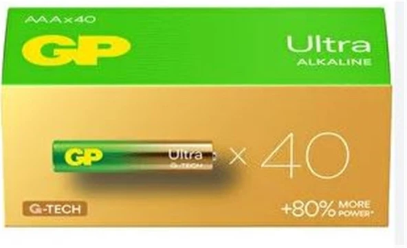 GP G-Tech LR03 AAA Boy Ultra Alkalin İnce Kalem Pil 40'lı Paket GP24AUT-2B40 ürün görseli 1