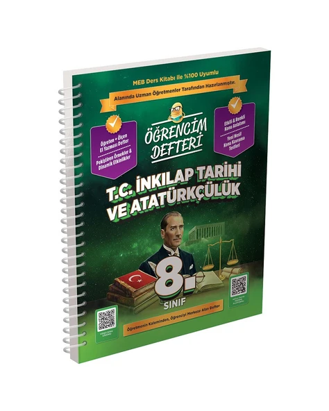 8.Sınıf T.C. İnkılap Tarihi ve Atatürkçülük Öğrencim Defteri Murat Eğitim Yayınları ürün görseli 1