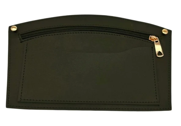 Çanta Aksesuar 24x15 cm Haki Yeşil Renk Troklu Suni Deri Cep Light Gold Metalli ürün görseli 1