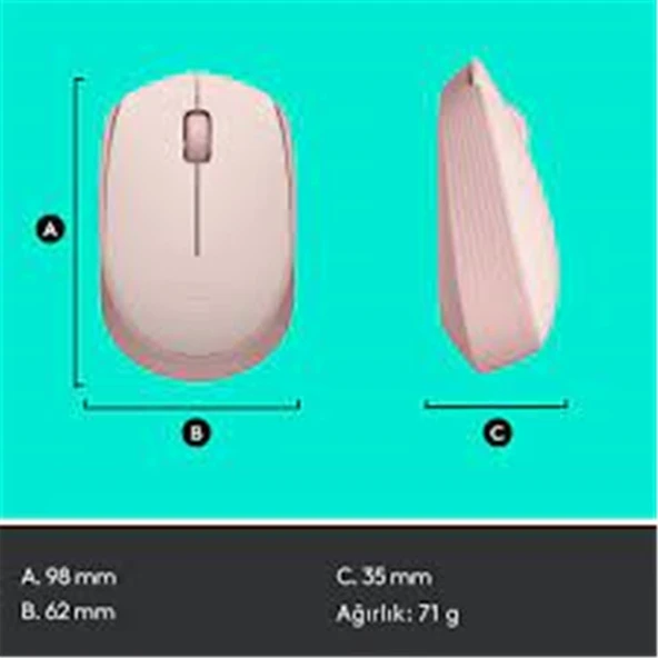 Logitech 910-006865 M171 Kablosuz Pembe Mouse - Resim 2