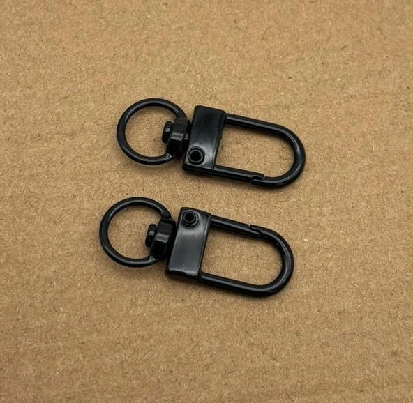 Çanta Aksesuar 3x1 Cm Siyah İkili Kanca ürün görseli 1